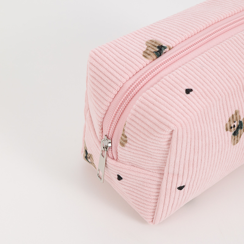 Korean Corduroy Bow Makeup Bag – Korean Skincare Routine recenzja i cena