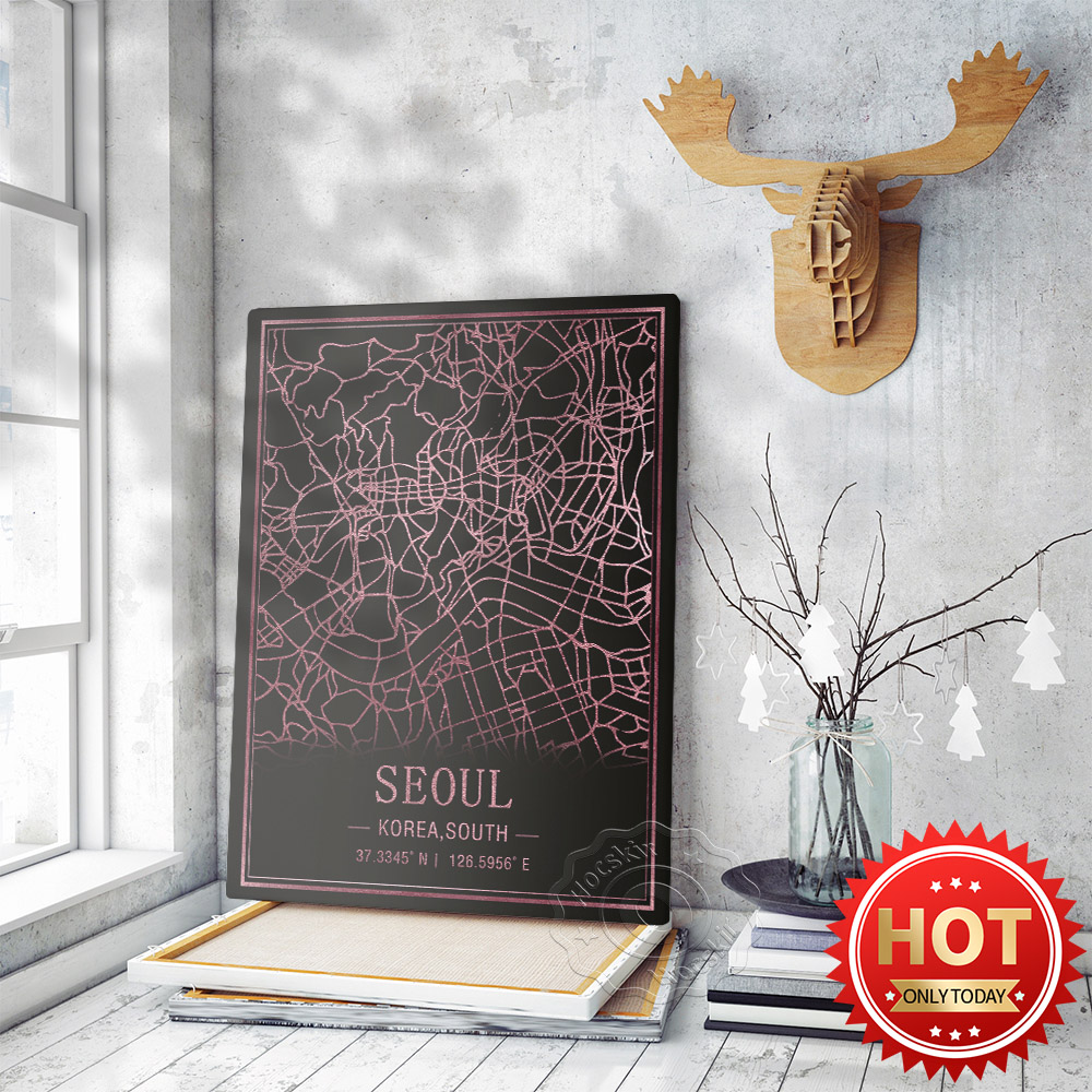 Seoul Korea South Map Art Post – South Korea Lifestyle recenzja i cena