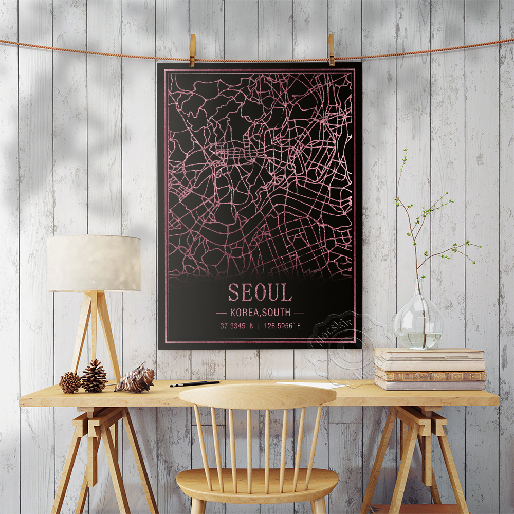 Seoul Korea South Map Art Post – South Korea Lifestyle recenzja i cena