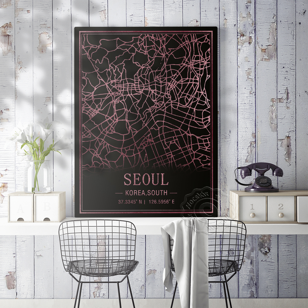 Seoul Korea South Map Art Post – South Korea Lifestyle recenzja i cena