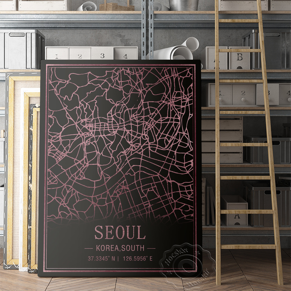 Seoul Korea South Map Art Post – South Korea Lifestyle recenzja i cena